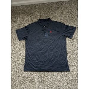 Peter Millar Golf Polo Shirt Performance Crown Crafted  Car Logo Blue XXL NWT
